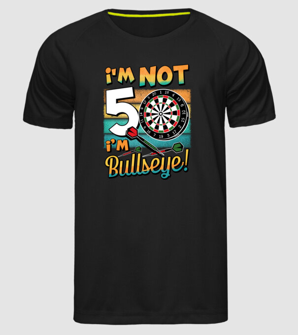 Darts Birthday 50 years old model negru pe tricou