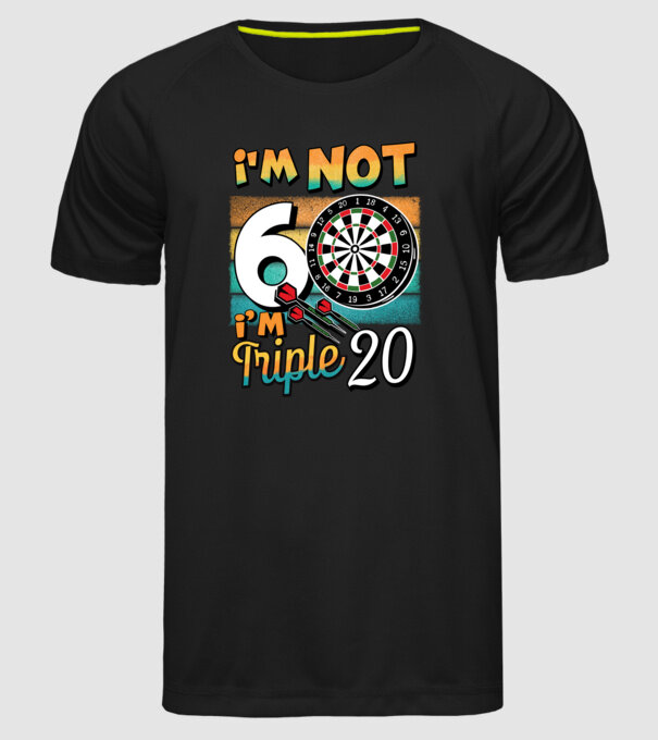 Darts Birthday 60 years old model negru pe tricou