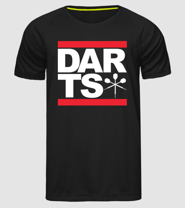 Darts DMC model negru pe tricou