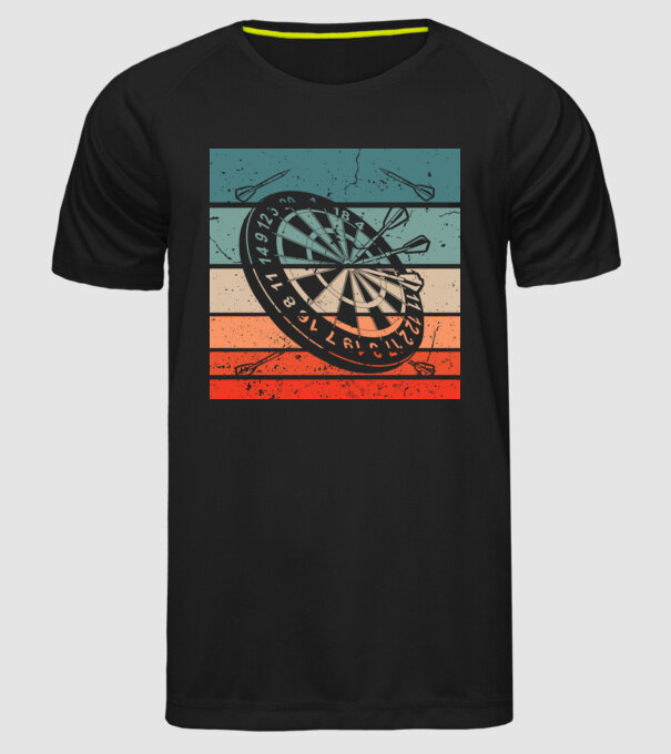 Darts vintage model negru pe tricou