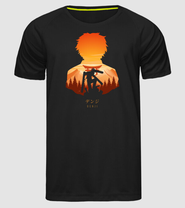 Denji model negru pe tricou