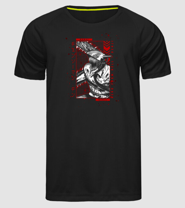 Denji Chainsaw man model negru pe tricou