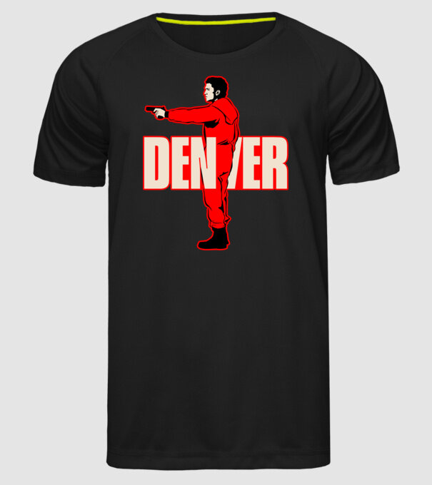 denver la casa de papel model negru pe tricou