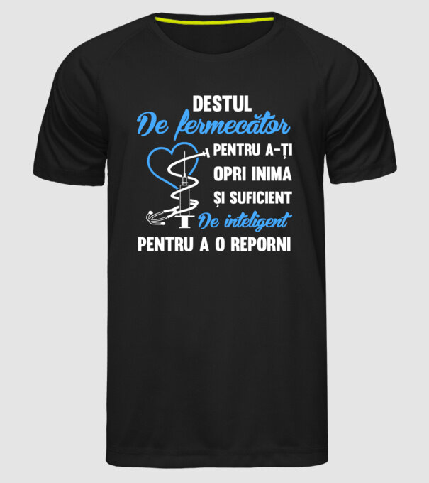 Destul de fermecător pentru a-ți opri inima și suficient de inteligent pentru a o reporni model negru pe tricou