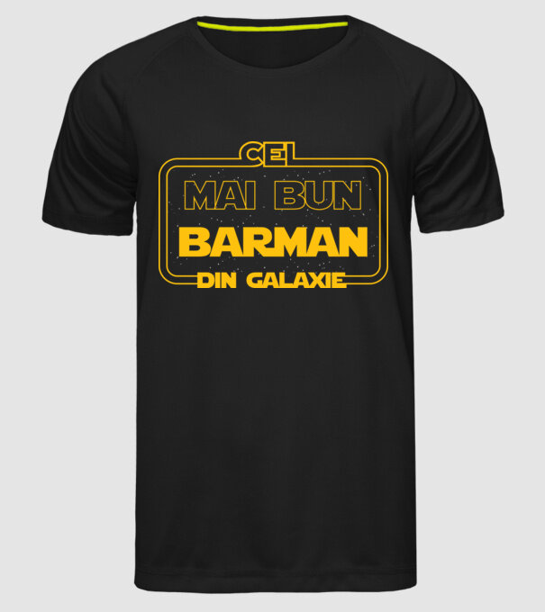 Cel mai bun barman din galaxie model negru pe tricou