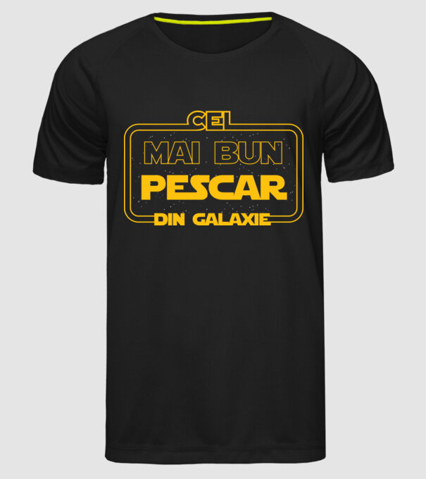 Cel mai bun pescar din galaxie model negru pe tricou
