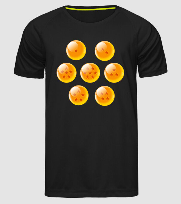 dragonballs model negru pe tricou