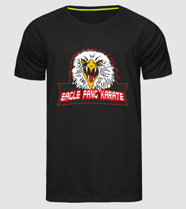 eagle fang karate cobra kai model negru pe tricou
