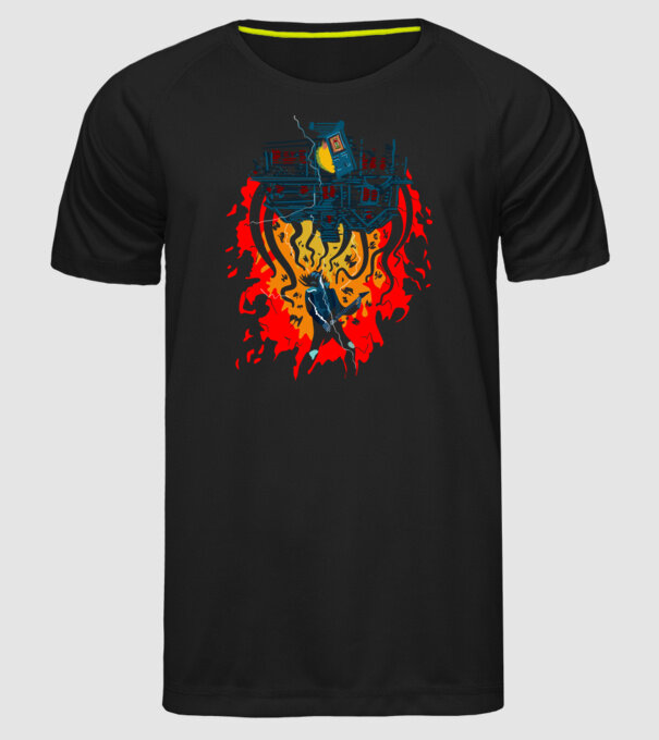 eddie munson guitar model negru pe tricou