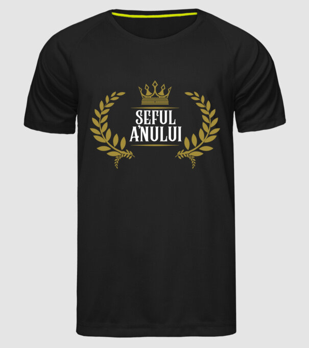 Șeful anului model negru pe tricou