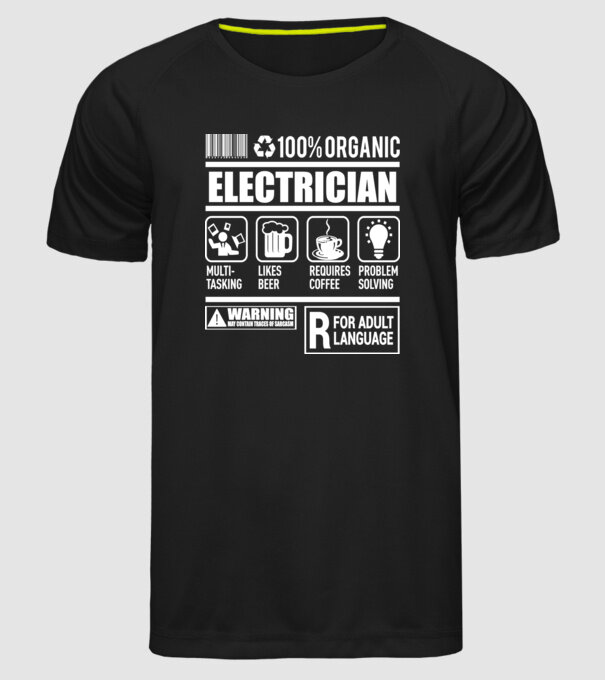 ELECTRICIAN model negru pe tricou