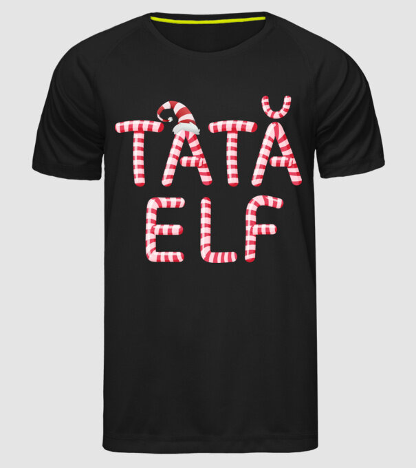 tată elf model negru pe tricou