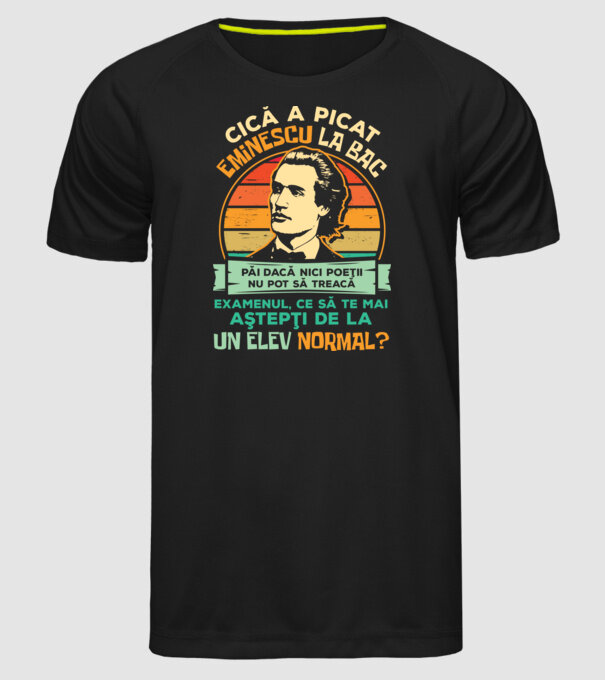 Eminescu model negru pe tricou