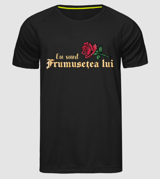 eu sunt frumusețea lui model negru pe tricou