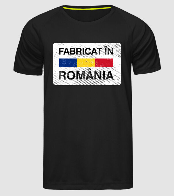Fabricat în România model negru pe tricou