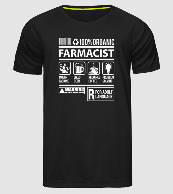 farmacist model negru pe tricou