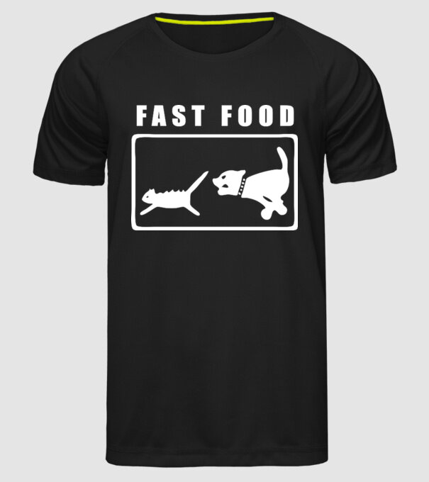 fast food model negru pe tricou