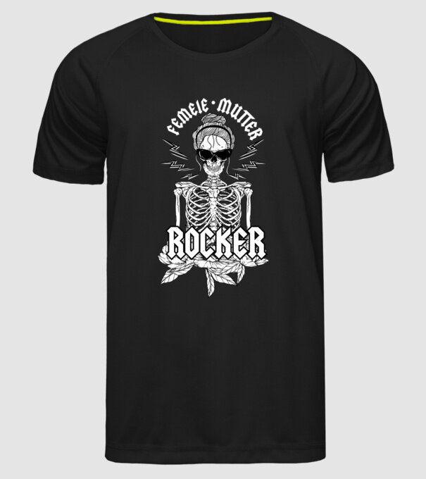 femeie - mutter - rocker model negru pe tricou