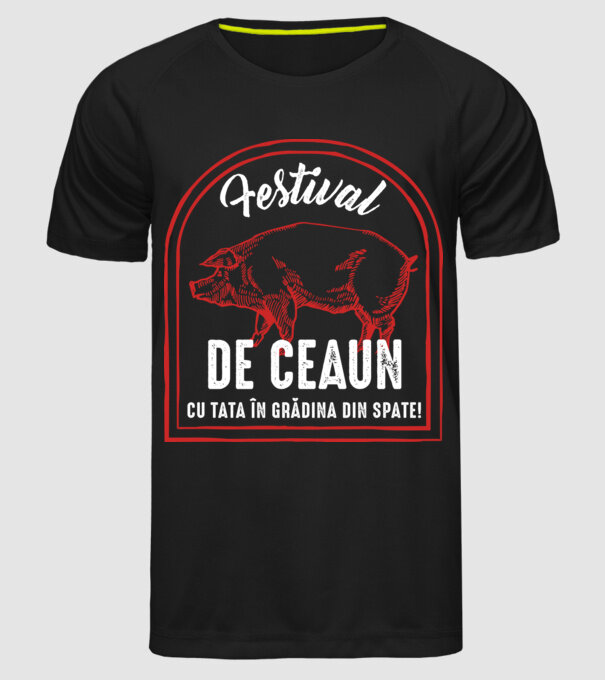 Festival de ceaun - cu tata în grădina din spate! model negru pe tricou