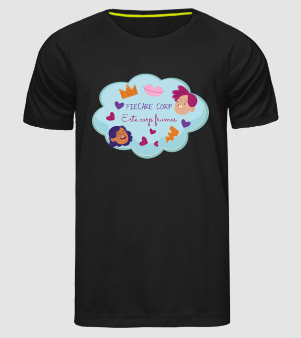 Fiecare corp model negru pe tricou