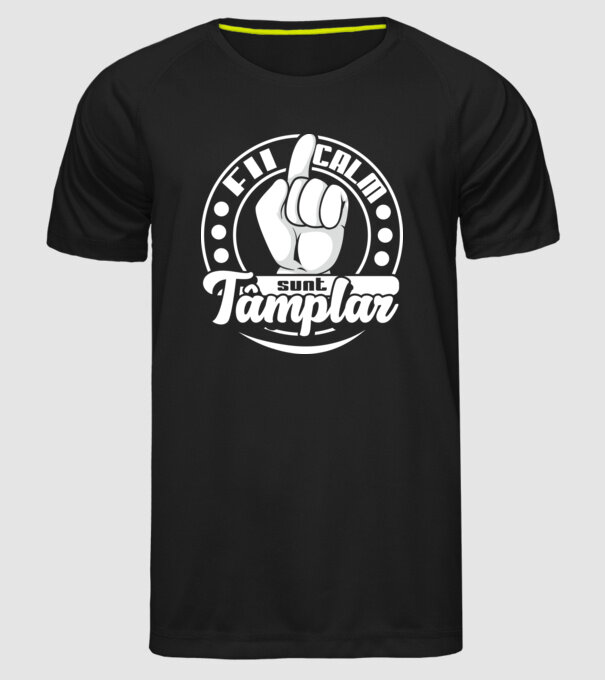 Fii calm... sunt tâmplar model negru pe tricou