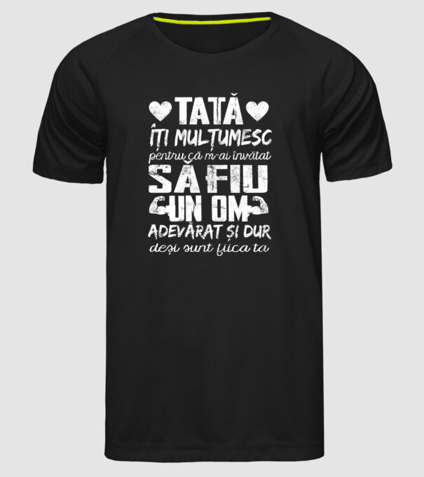 fiică crescută ca fiu Negru model negru pe tricou