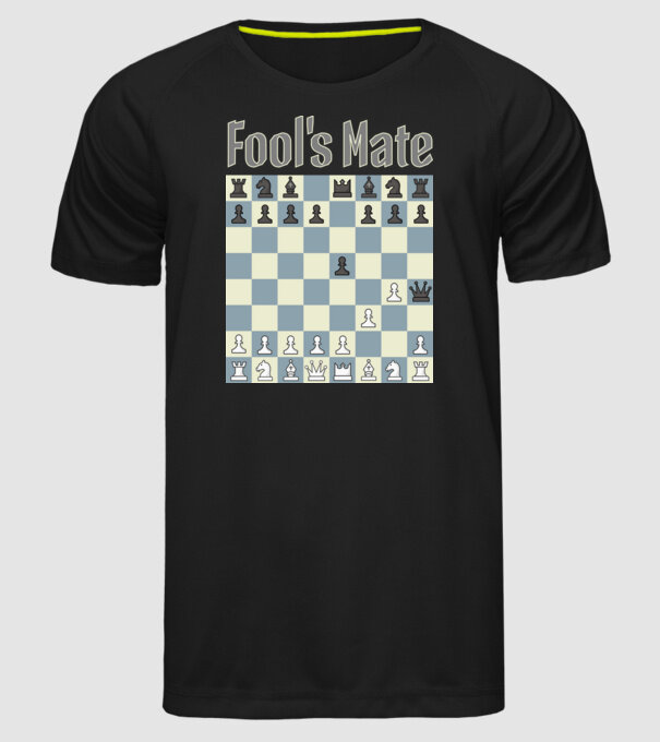 fool's mate model negru pe tricou