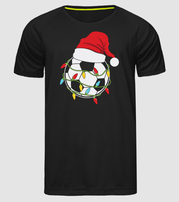 Football christmas model negru pe tricou