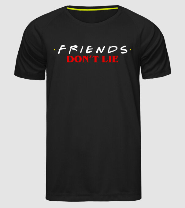friends dont lie stranger things parody model negru pe tricou