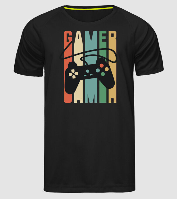 Gamer Controller model negru pe tricou