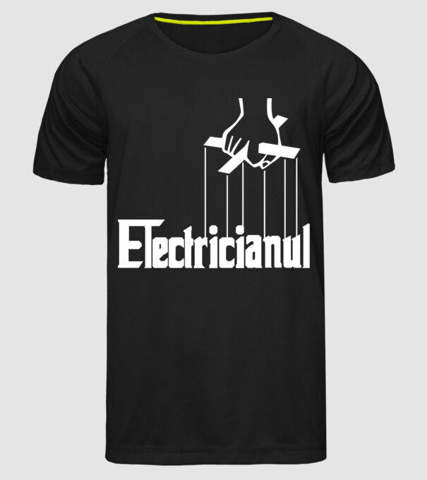 Electricianul model negru pe tricou