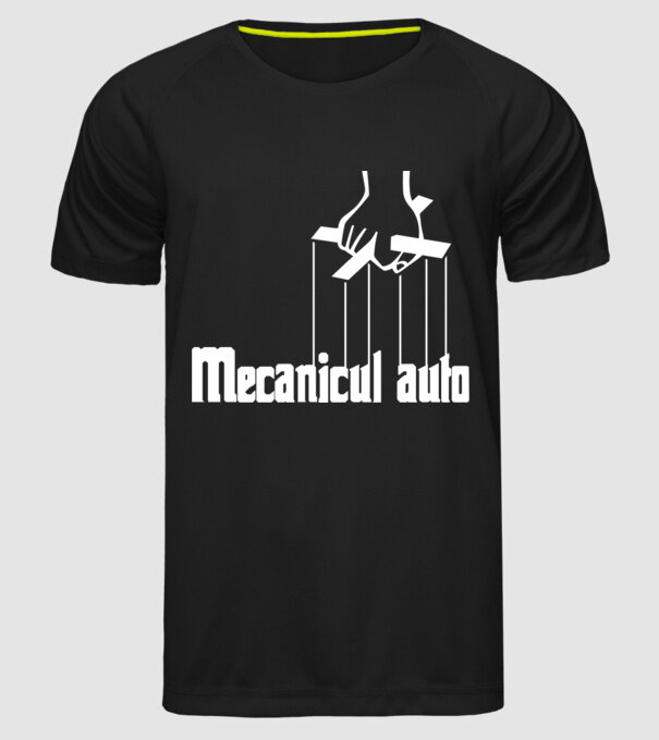 Mecanicul auto model negru pe tricou