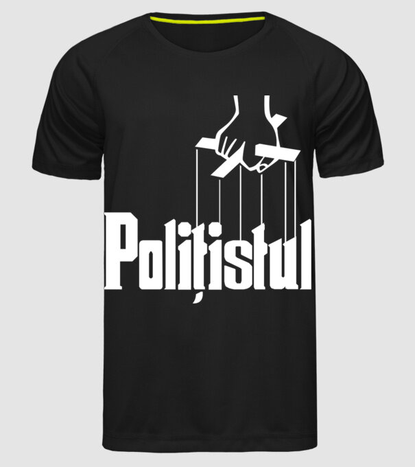 Polițistul model negru pe tricou