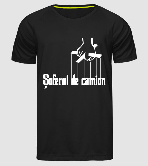 Șoferul de camion model negru pe tricou
