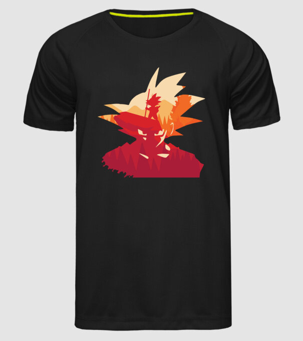 goku head model negru pe tricou