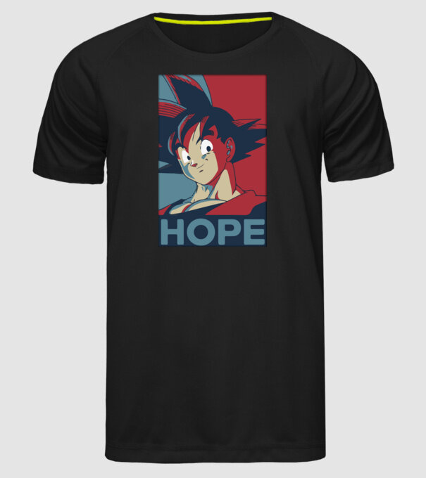goku hope dragonball model negru pe tricou