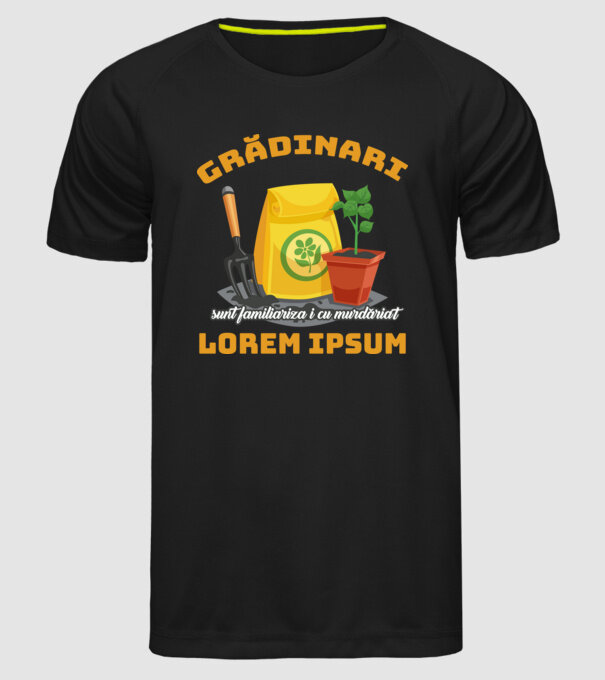 Grădinari model negru pe tricou