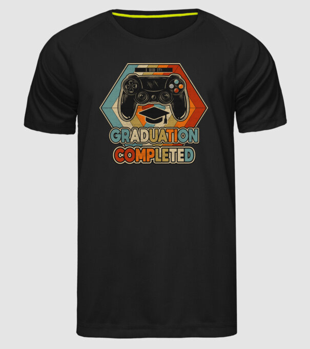 Graduation Completed model negru pe tricou