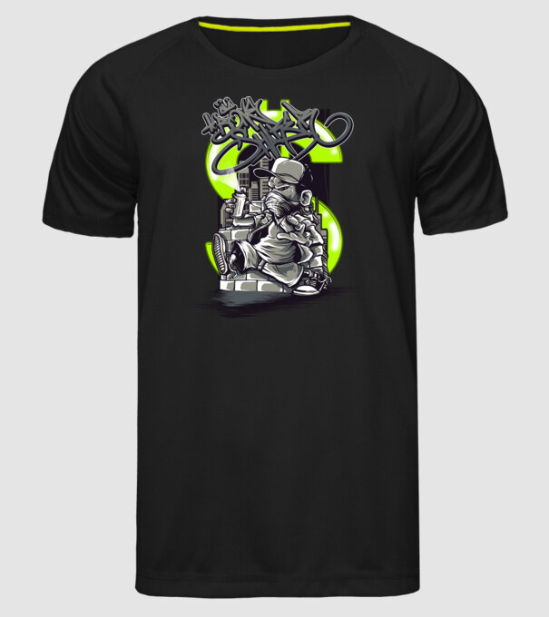 Graffiti model negru pe tricou
