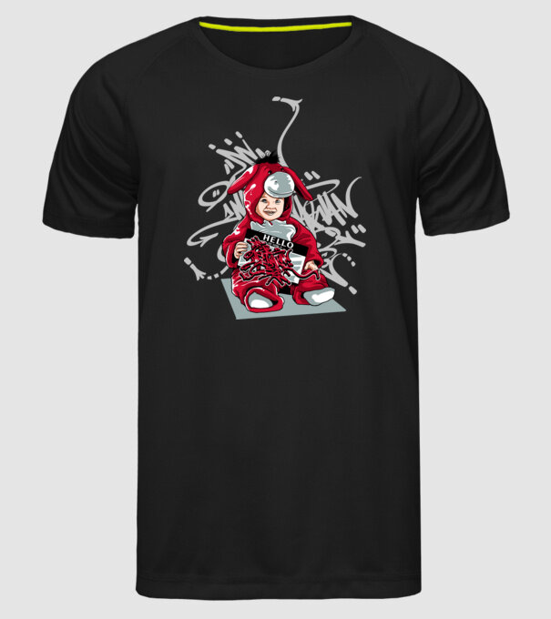 Graffiti model negru pe tricou
