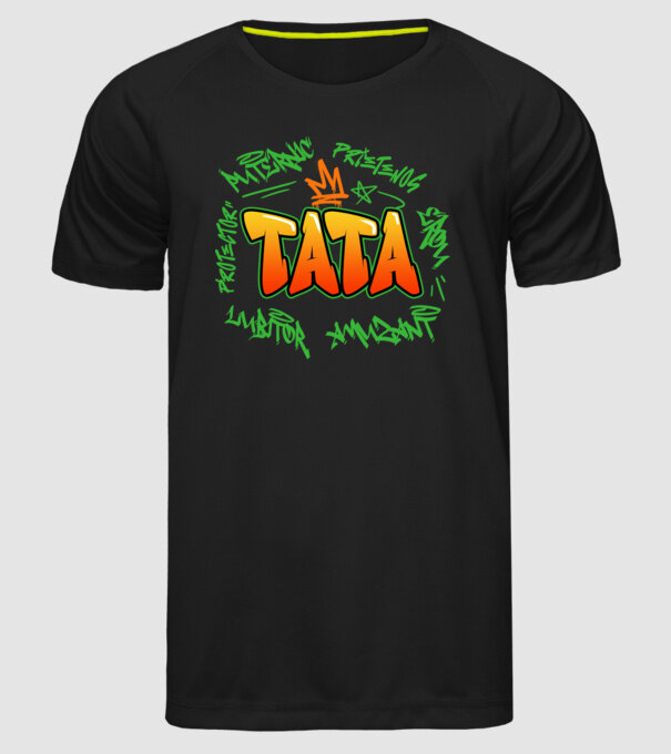 Graffiti tata model negru pe tricou