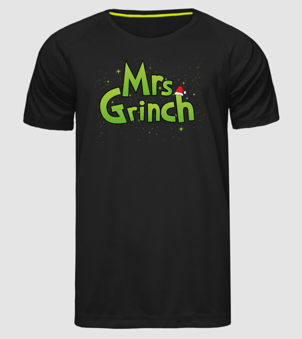 Grinch Family Mrs Grinch model negru pe tricou