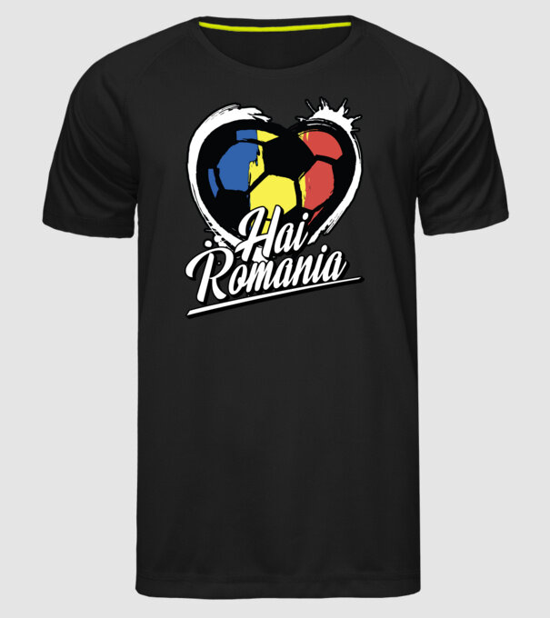 Hai romania heart model negru pe tricou