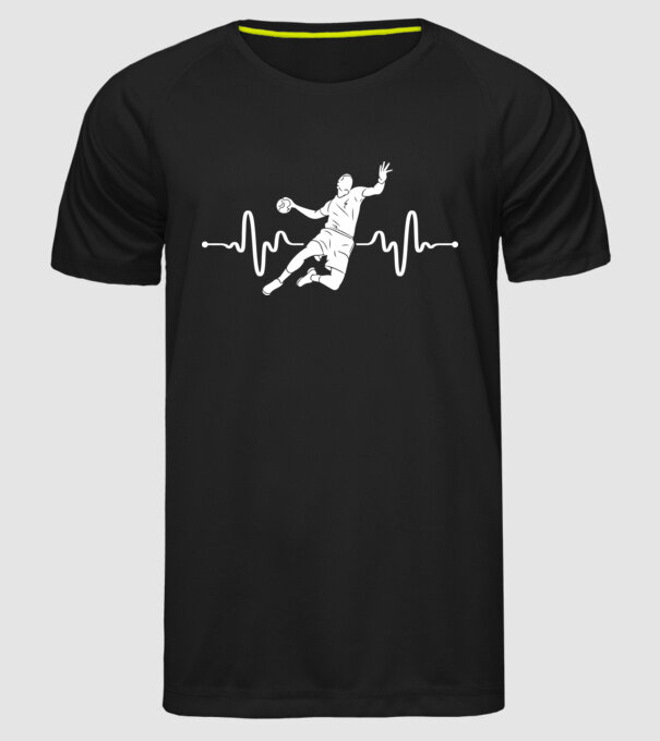 handball heartbeat model negru pe tricou