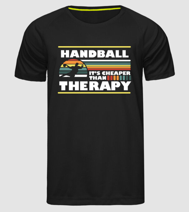 Handball therapy model negru pe tricou