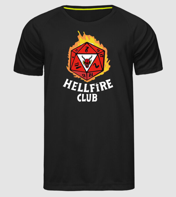 hellfire club roll dice model negru pe tricou