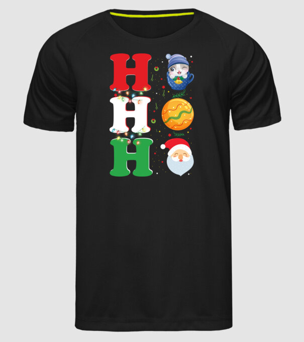 Ho-ho-ho christmas model negru pe tricou