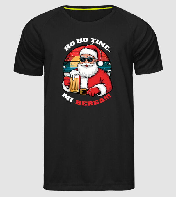 Ho ho ține mi berea! Negru model negru pe tricou