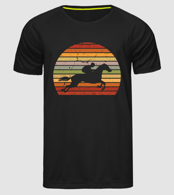 horse race model negru pe tricou