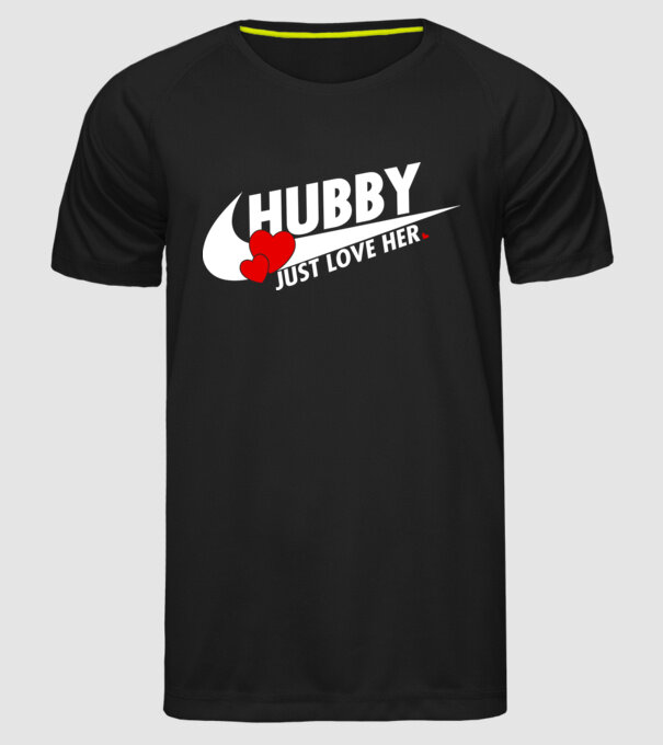 Hubby Just love her alb model negru pe tricou